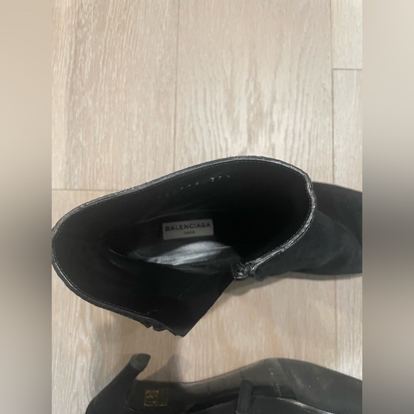 Black Suede Balenciaga Ankle Booties 39.5 - Picture 2 of 8